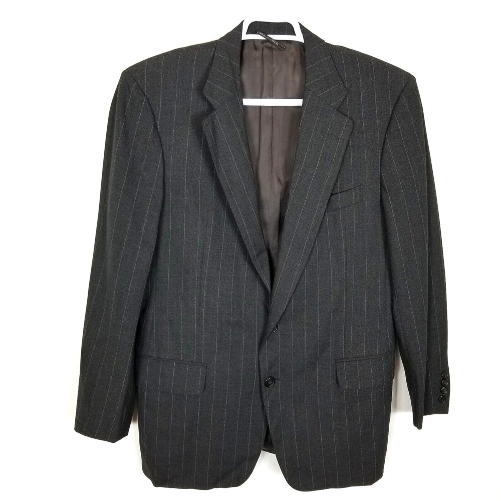 Ermenegildo Zegna Men's Striped  Wool Blazer Sz 52 R‎ Sport Jacket Gray